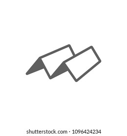 Folded paper icon vector in trendy flat style isolated on white background