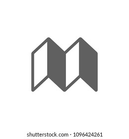Folded paper icon vector in trendy flat style isolated on white background