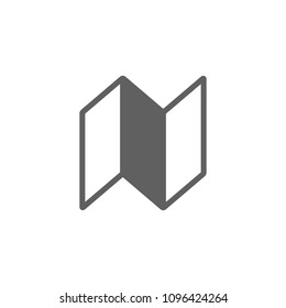 Folded paper icon vector in trendy flat style isolated on white background