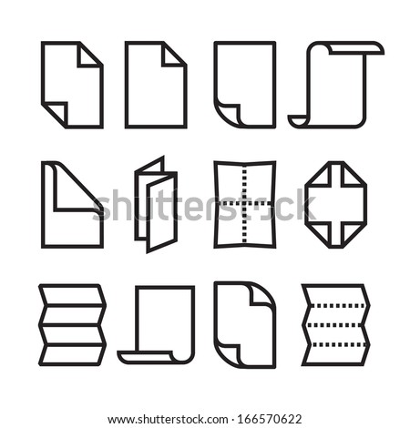 Folded paper icons