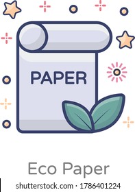 Papel doblado con hojas mostrando el icono del eco papel