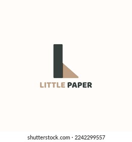Logo de papel doblado con dos colores y formando una letra.