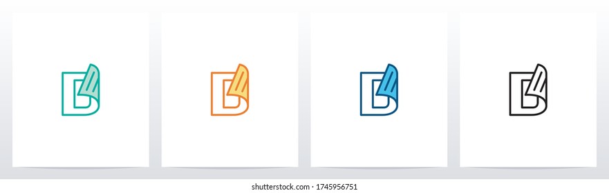 Folded Paper On Letter Logo Design D