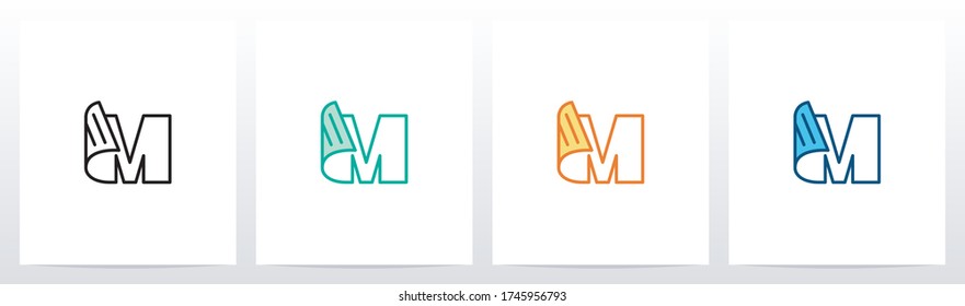 Folded Paper On Letter Logo Design M