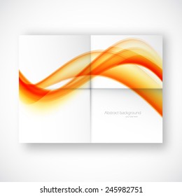 Folded paper with orange motion waves vector illustration