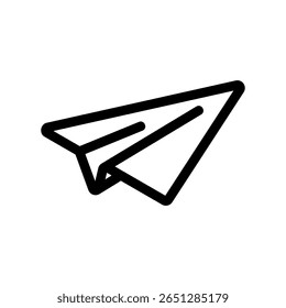 Folded paper plane graphic, representing flight, travel, or quick delivery