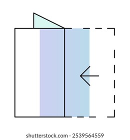 Papel dobrado que representa flexibilidade e durabilidade. Integridade estrutural e de embalagens