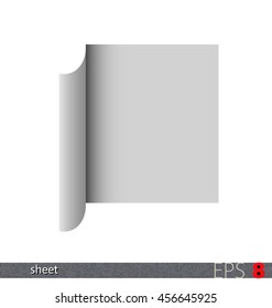 Folded paper sheet with empty pages, for your text or graphic. Vector illustration, variant No. 1.