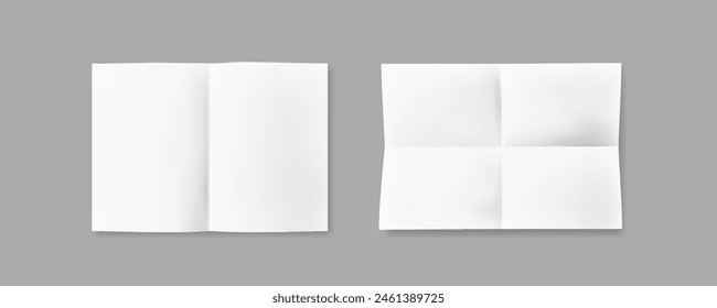 Folded Paper Sheet Note With Transparent Shadow. EPS10 Vector