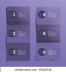 Folded paper sheets / graphic or website vector layout - Violet template design