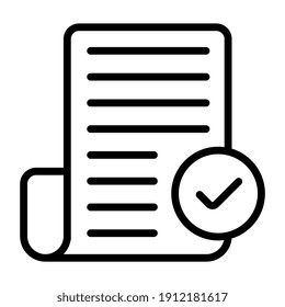 Papel doblado con marca de graduación, icono de documento verificado