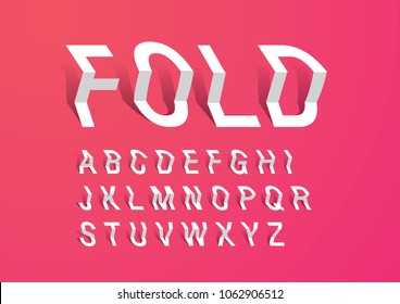 folded paper typography design vector/illustration