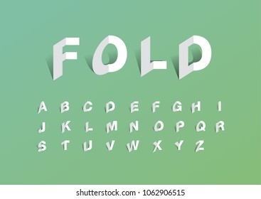 folded paper typography design vector/illustration