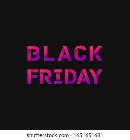 Folded paper word 'BLACK FRIDAY' with dark background, vector illustration