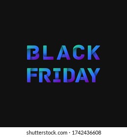 Folded paper word 'BLACK FRIDAY' with dark background, vector illustration