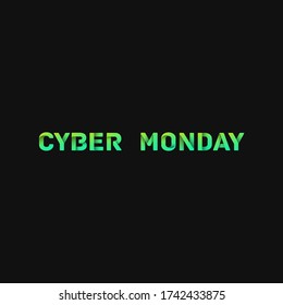 Falsches Papierwort "CYBER MONDAY" mit dunklem Hintergrund, Vektor-Abbildung