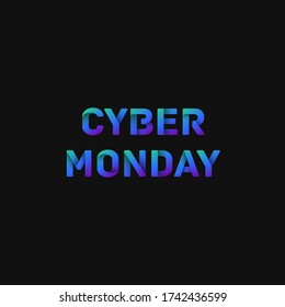 Folded paper word 'CYBER MONDAY' with dark background, vector illustration