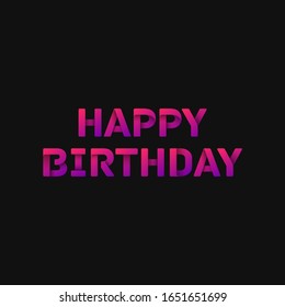 Folded paper word 'HAPPY BIRTHDAY' with dark background, vector illustration