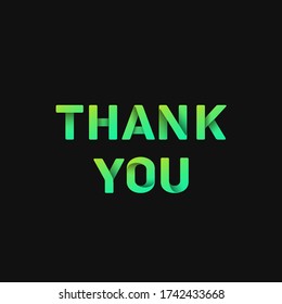 Folded paper word 'THANK YOU' with dark background, vector illustration