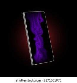 Folded phone, smart phone flagship. Realistic vector illustration