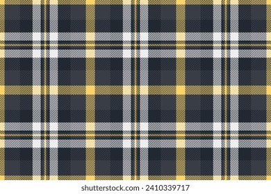Folded plaid background tartan, bold check pattern texture. Post fabric seamless textile vector in dark and white colors.