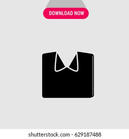 Folded Polo Shirt Vector Icon, The symbol of the polo shirt with collar. Simple, modern flat vector illustration for mobile app, website or desktop app 