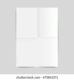 Folded Realistic Blank Sheet Of Paper Mockup A4 