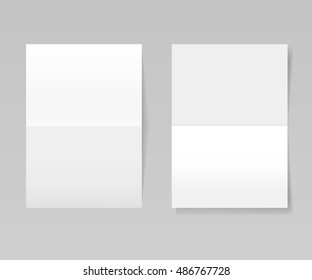 Folded Realistic Blank Sheets Of Paper Mockup