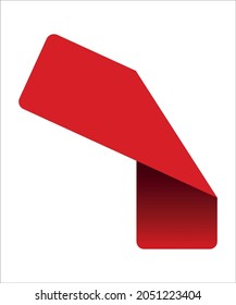 Folded red and dark red gradient sticker
