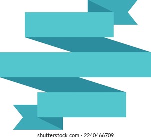 Folded ribbon label. Blank decorative banner tag