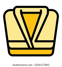Folded robe icon outline vector. Cloth fabric. Clean pile color flat