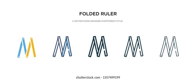 folded ruler icon in different style vector illustration. two colored and black folded ruler vector icons designed in filled, outline, line and stroke style can be used for web, mobile, ui