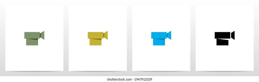 Folded Shape Camera Formed Letter Logo Design T