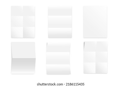 Folded Sheets Paper Set. Vector Illustration. Stock Image. 