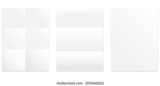 Folded sheets in realistic style. Template background. Mockup template. Vector illustration. Stock image.