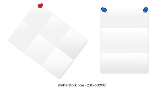 Folded sheets in realistic style. Template background. Mockup template. Vector illustration. Stock image.