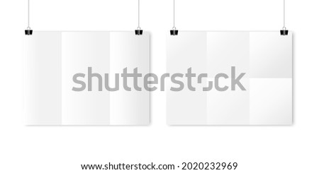 Folded sheets in realistic style. Template background. Mockup template. Vector illustration. Stock image.