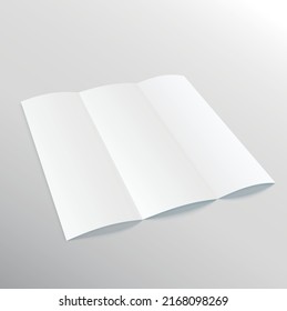 Hojas dobladas de papel blanco, aisladas sobre fondo blanco y negro. Burlar en blanco