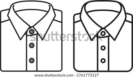 Folded shirt icon, button down shirt illustration. Casual wear vector art.
