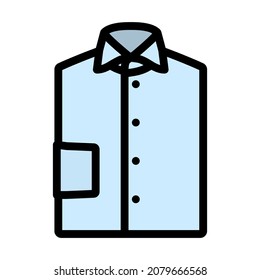 Folded Shirt Icon. Editable Bold Outline With Color Fill Design. Vector Illustration.