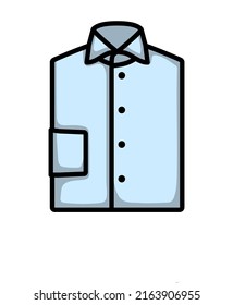 Folded Shirt Icon. Editable Bold Outline With Color Fill Design. Vector Illustration.