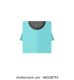 Folded shirt icon in flat color style. Laundry cleaning fragrance flower