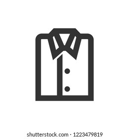 Folded shirt icon in thick outline style. Black and white monochrome vector illustration.