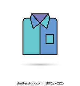 Falten Shirt Symbol Vektor auf trendige Design.