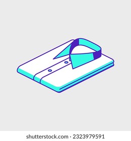 Folded shirt isometric vector illustration