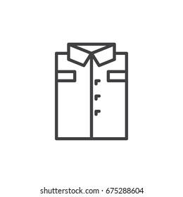Folded shirt line icon, outline vector sign, linear style pictogram isolated on white. Symbol, logo illustration. Editable stroke. Pixel perfect graphics