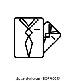 Folded shirt thin line icon. Modern vector Illustration of men's wear.
