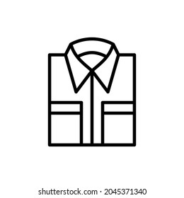 Folded shirt thin line icon. Modern vector Illustration of men's wear.