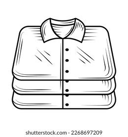 folded shirts clean doddle icon isolated