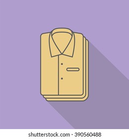 Camisas dobladas aisladas. Icono plano.